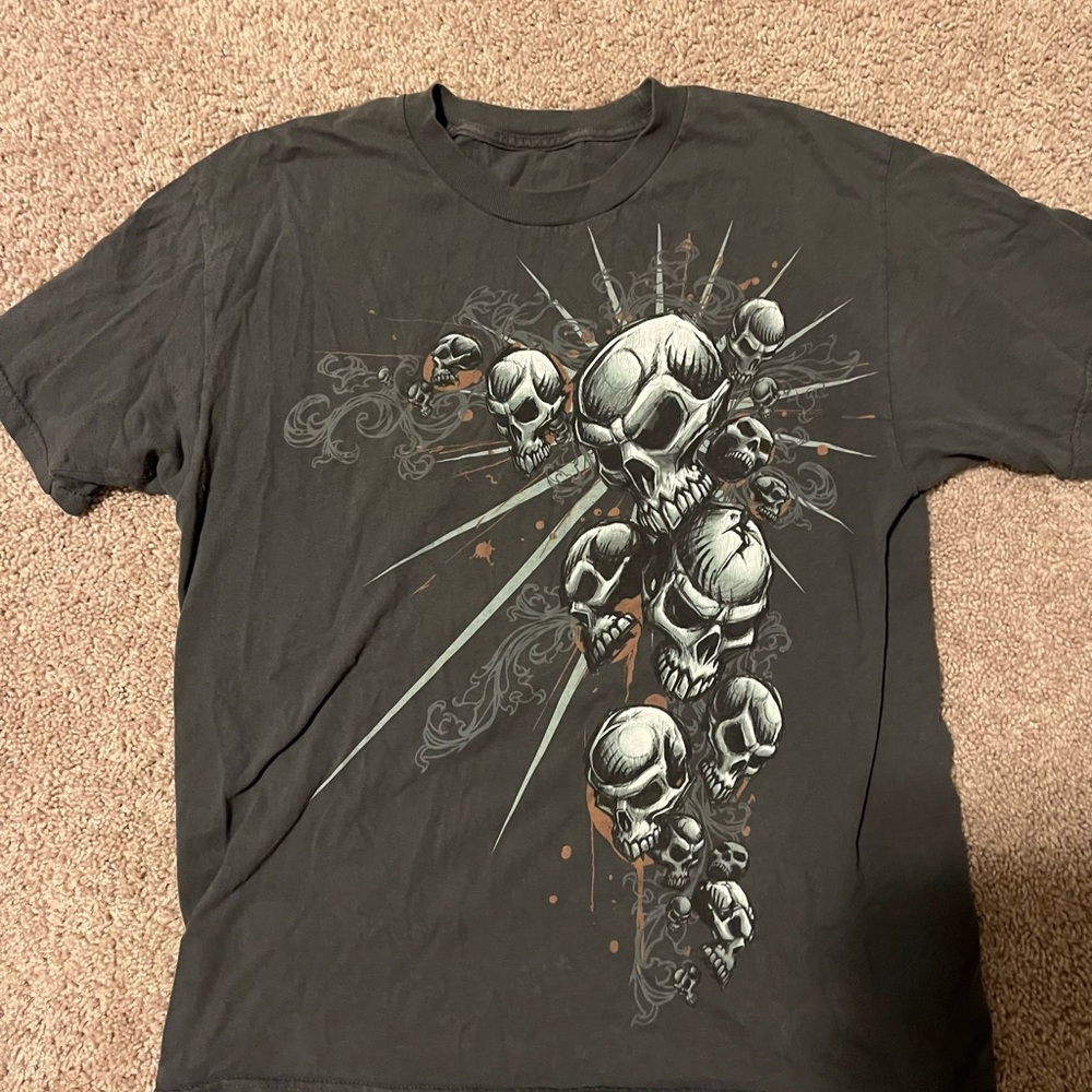 Men's Black Skull Graphic T-Shirt